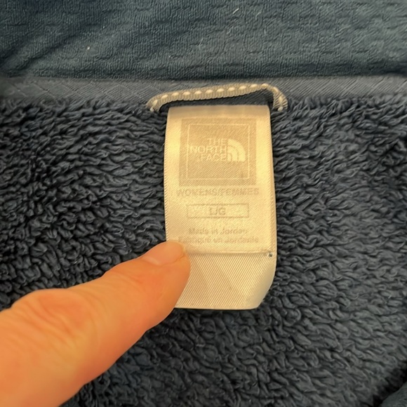 EUC The North Face Mossbud blue sherpa high neck fleece 1/4 zip w side pockets. - Picture 6 of 7